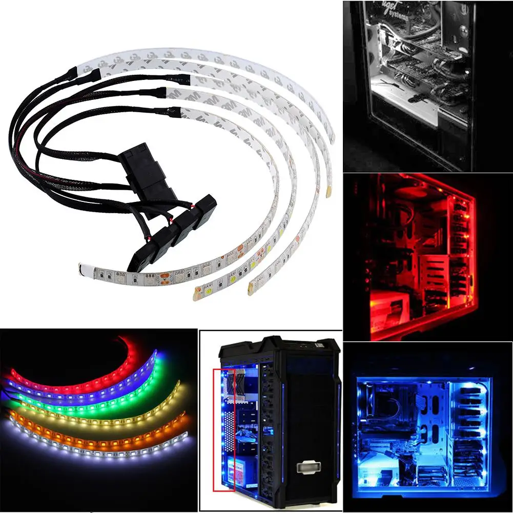 

Bright Waterproof PC White Flexible Light Computer Light 60CM(Cable+Light) LED Strip Light Tech & Gadgets for for Case
