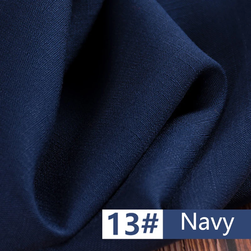 Navy Хлопок, лен, Помытый бамбуковый хлопок, льняная ткань, одежда, платье, ткань DIY ручной работы, стеганное лоскутное шитье, мягкая ткань, Новинка - Цвет: Navy