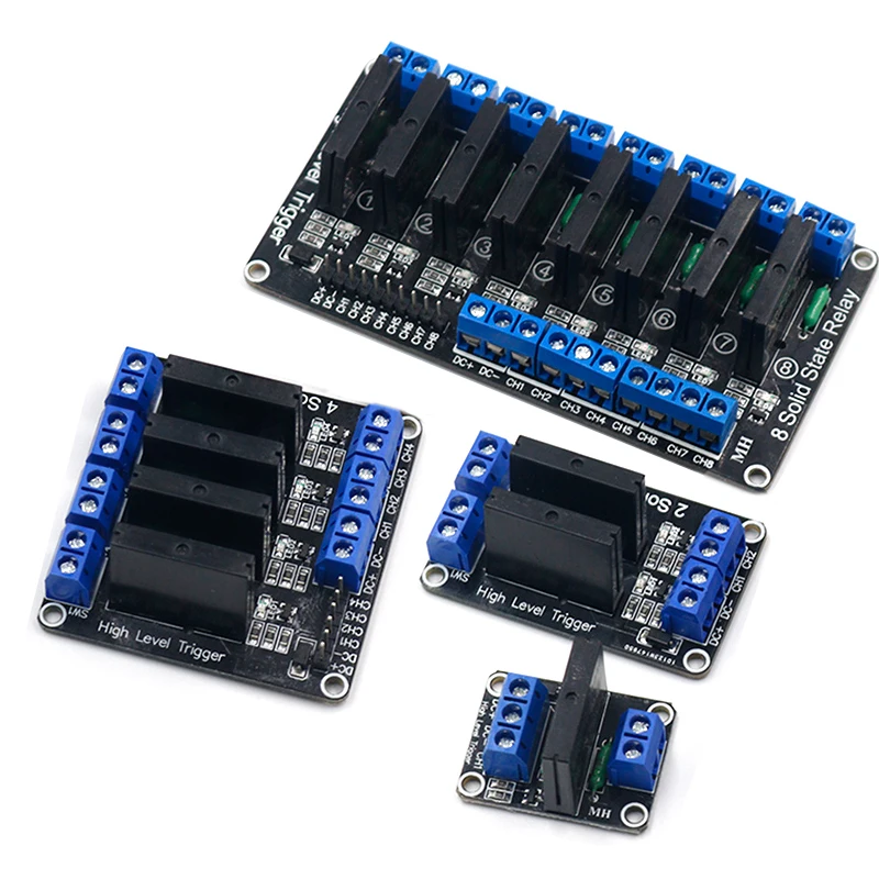1 2 4 8 канальный 5 В DC релейный модуль твердотельный высокий уровень SSR AVR DSP G3MB-202P реле для arduino