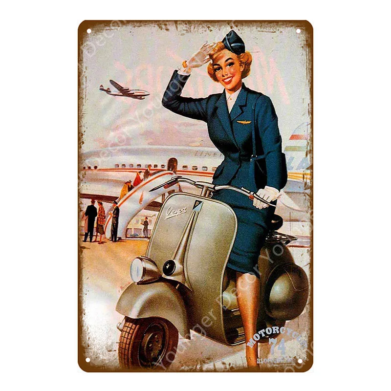 Модники, металлические оловянные знаки, итальянские скутеры Lambretta Vespa, винтажная настенная табличка, гаражный магазин, Декор для дома, комнаты, плакат для мотоцикла