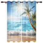 Занавеска для дома с пляжем, морским кокосом, для гостиной, роскошный фон, занавеска для спальни, кабинета, настенная занавеска для кухни