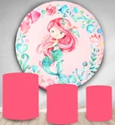 Круглый фон для фотосъемки Золотой блестящий Блестящий баннер для вечеринки в честь Дня Рождения Круглый фон для фотосъемки десертный торт стол виниловый