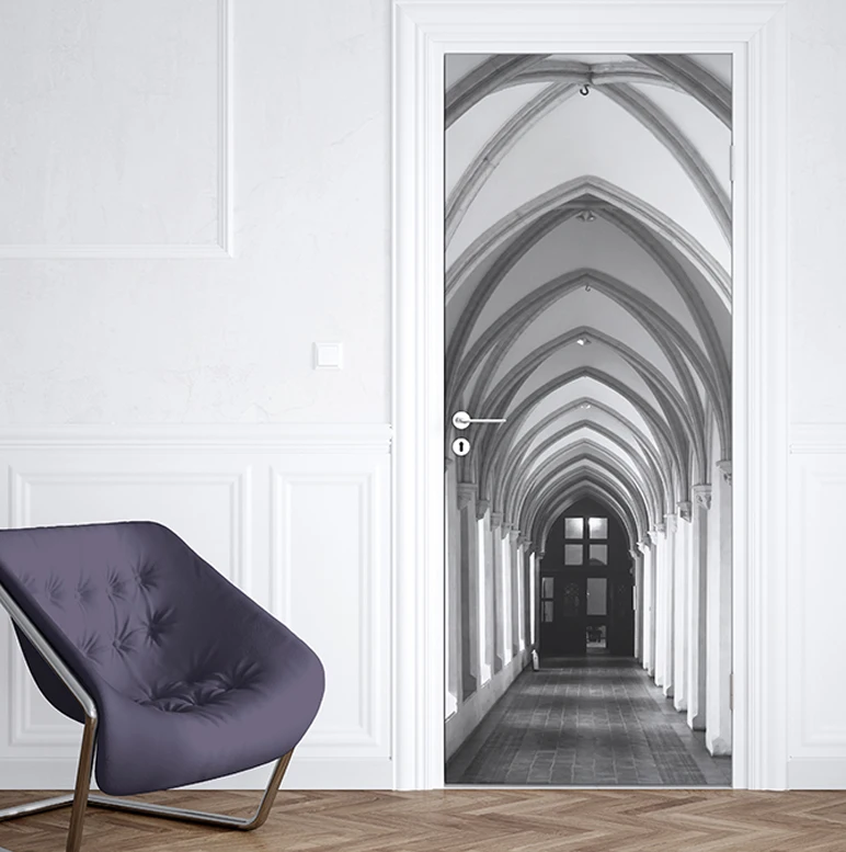 95x215 см 3D креативные винтажные дверные наклейки для гостиной спальни DIY ПВХ