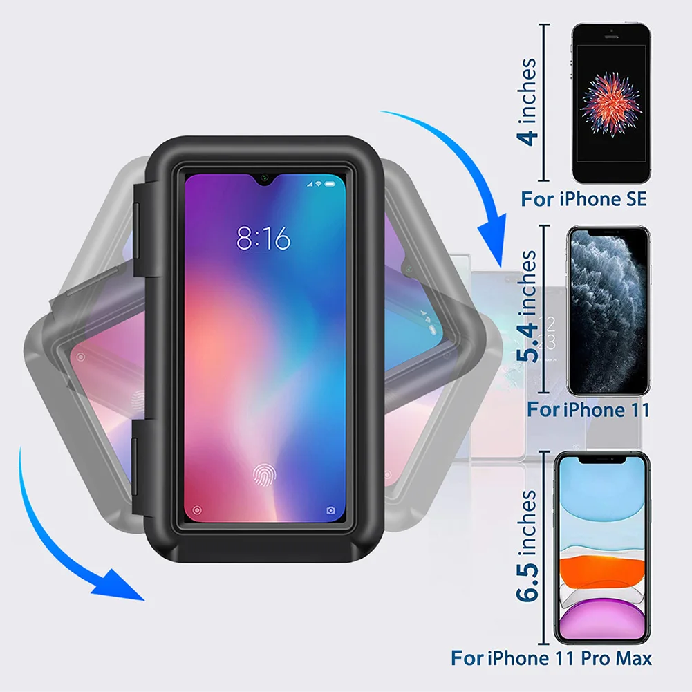 

Waterproof Bicycle Motorcycle Phone Holder Bike Phone Touch Screen Bag 6.8inch Universal Bike Scooter Cell Phone Bracket