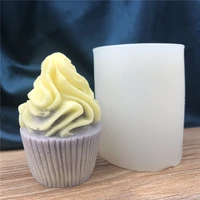 3d silicone ice cream shape muffin cups candle mold cupcake soap fondant mold candy cake decorating tools