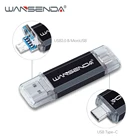 WANSENDA USB 3.0 Type-C USB флеш-накопитель 3,0 Гб Micro USB флешка 512 32 Гб 64 ГБ 3,0 Гб 128 ГБ высокая скорость 3 в 1 OTG флешка