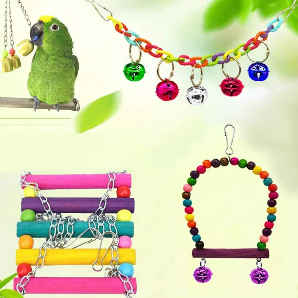 8 шт. Pet Bird Колокольчик для попугая бисер Ротанговые шарики платформа Висячие