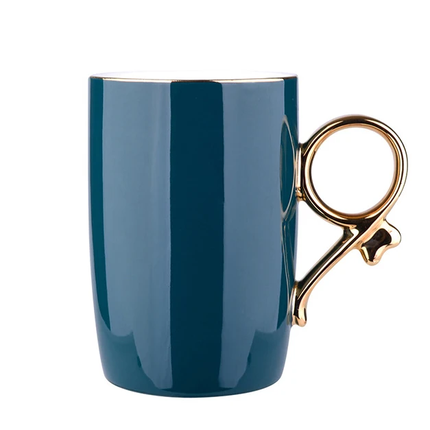 Tiaking 11 8 унции павлиний зеленый кружки с ложкой керамика для влюбленных Дома Офиса