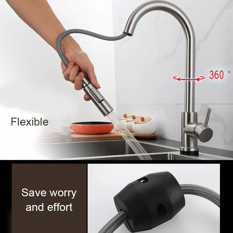 

Touch Sensor Stainless Steel Kitchen Faucet with Pull Down Sprayer Smart Kitchen Sink Faucets with Pull Out Sprayer YE-H