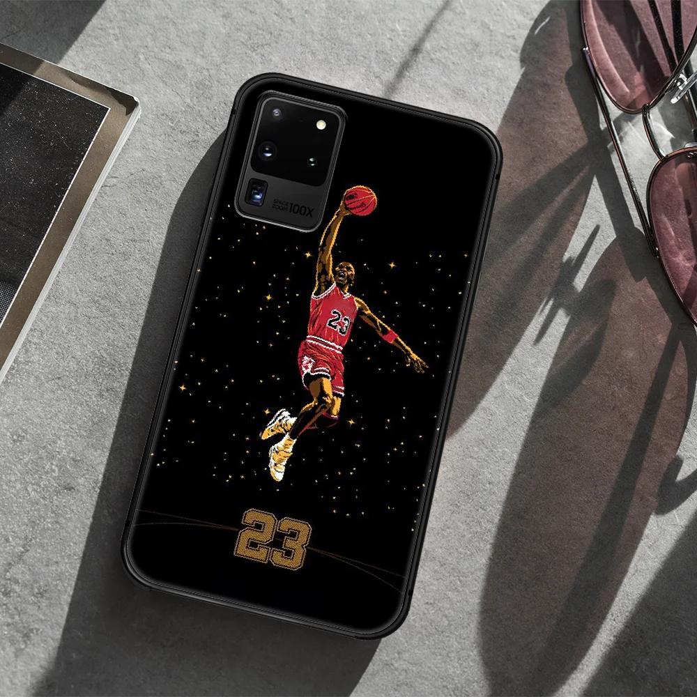 

basketball star Jordan 23 Phone Case Cover Hull For Samsung Galaxy S 7 8 9 10 e 20 FE edge uitra plus Note 9 10 20 black Hoesjes