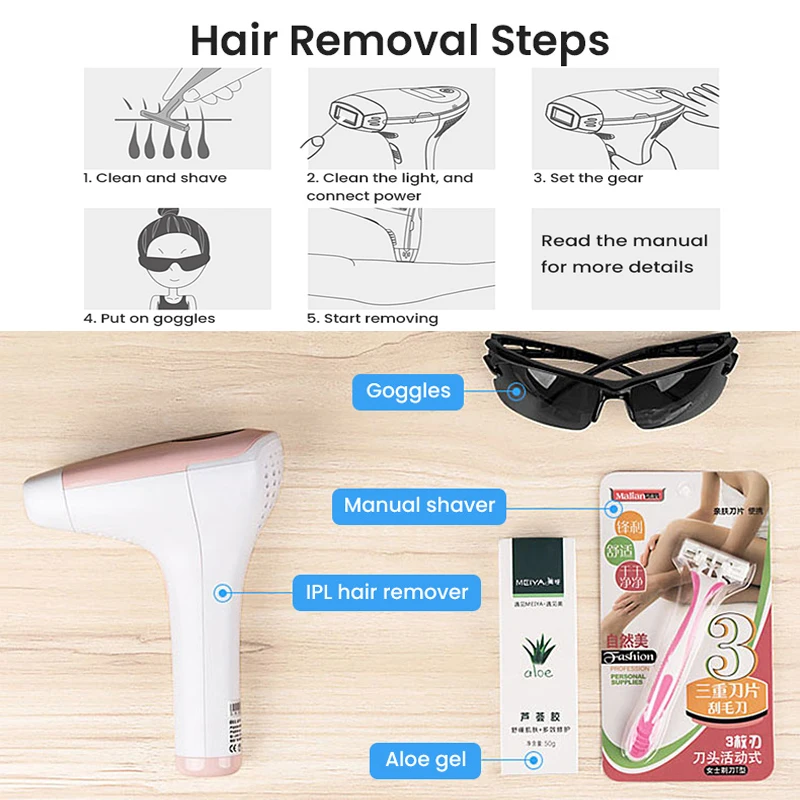 Mlay Epilator IPL Laser Hair Removal Device Painless Hair Remover depilador 500000 Flashes Professional for Face Arm Bikini Leg enlarge