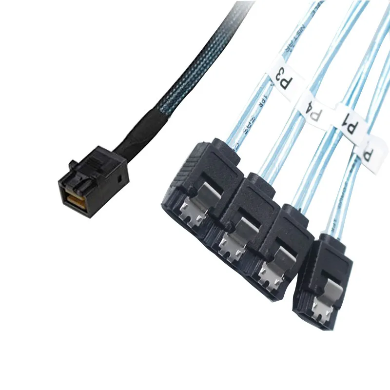 Обратный внутренний HD Mini SAS (SFF 8643) цель до 4 SATA 7pin хост кабель 0 5 м/3 3 футов/1 м| |