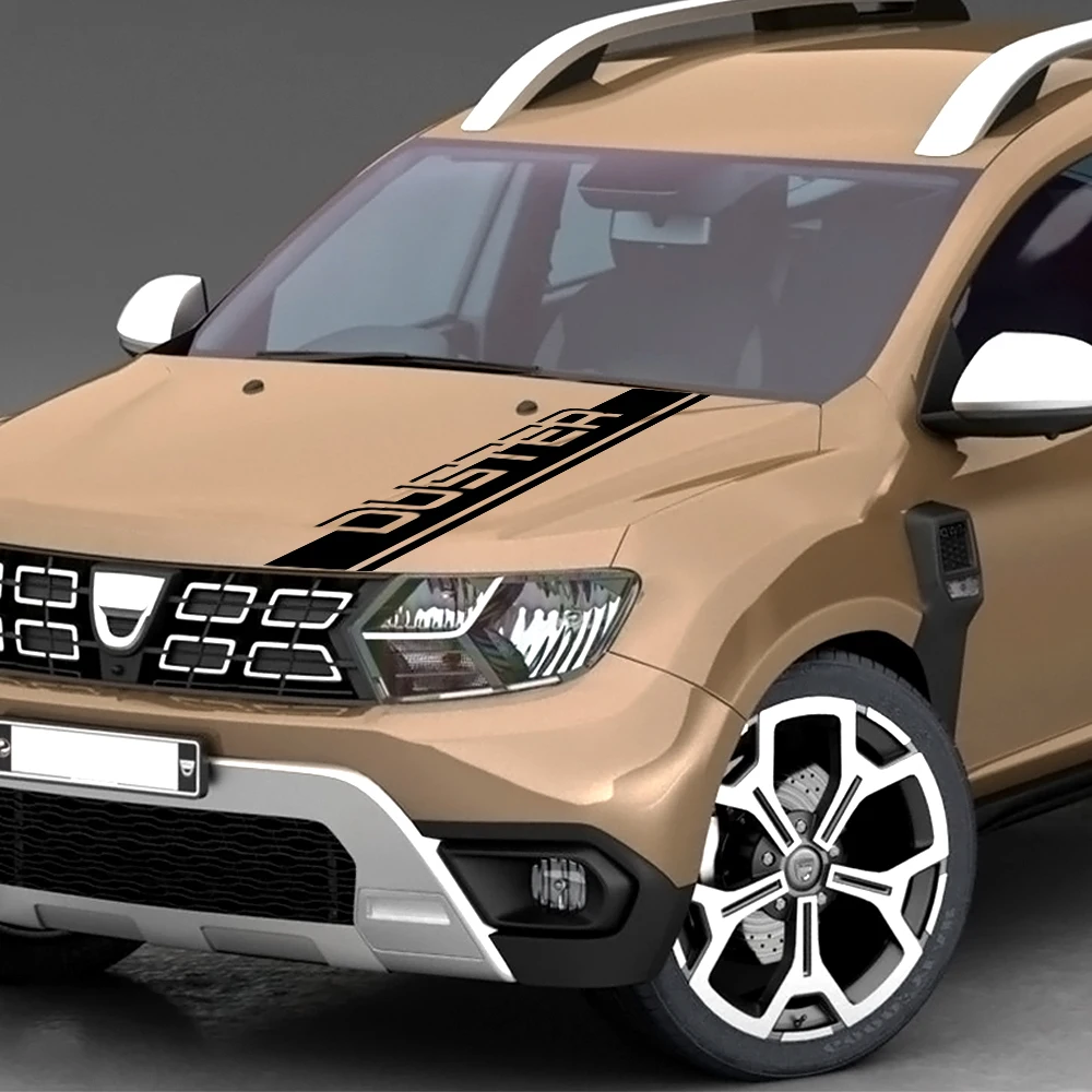 

Наклейки на капот автомобиля Dacia Renault Duster, бесплатная доставка, автомобильные спортивные полосы, декор для стайлинга автомобиля, аксессуары ...