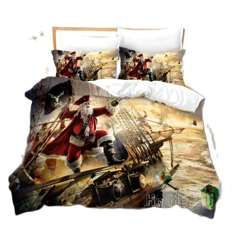 Наборы рождественских одеял с 3d Санта-Клаусом красное морское пиратское по мне