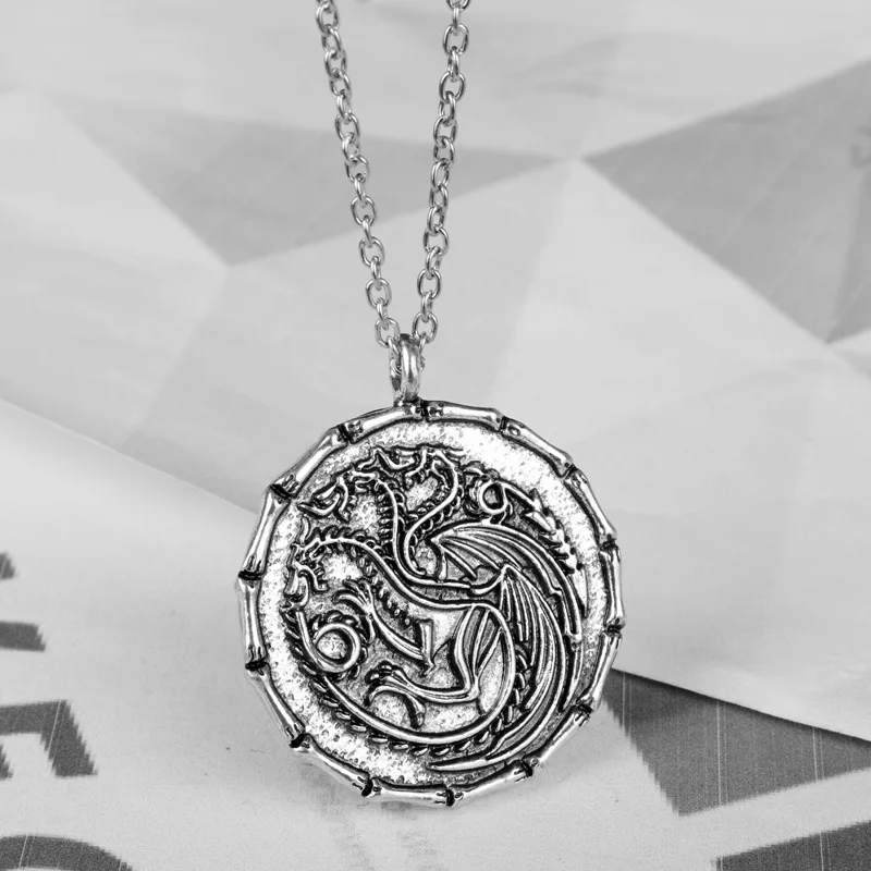 Семейный значок с изображением волка дракона, ювелирные украшения, Lannister Targaryen Stark House Honor, подвеска на шею, значки на руку