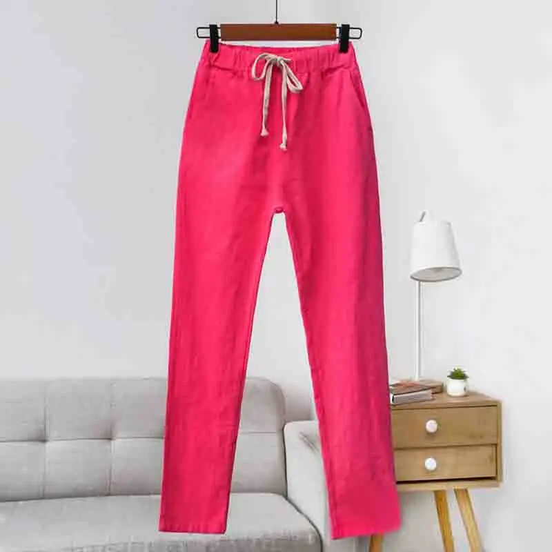 Брюки женские свободные однотонные повседневные султанки с эластичным