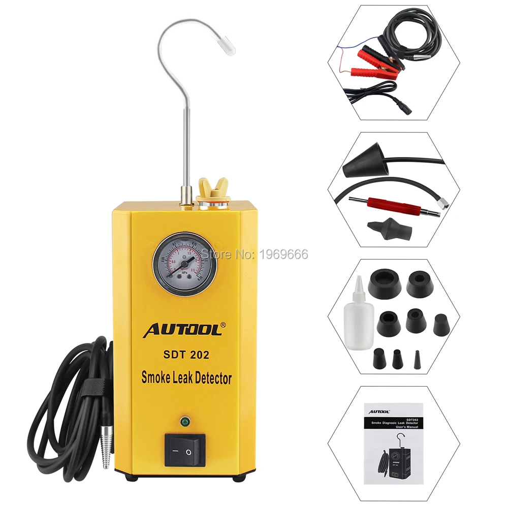 Автомобильный мотоцикл, воздухозаборник, детектор утечки дыма, Autool SDT-202, EVAP, автомобильный тестер утечки труб, тестер утечки топлива, Vutomotive машина