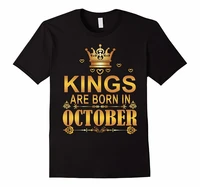 2021 new fashion design men casual short sleeve tops tees kings are born in october shirt cool tee shirts for men t shirt