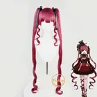 Парик для косплея Houshou Marine Vtuber Youtuber, термостойкие синтетические длинные красные вьющиеся волосы, с бесплатной шапочкой