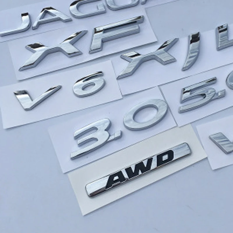 

ABS V6 V8 3,0 5,0 AWD с цифрами и буквами, микро-Стандартные автомобильные Экстерьер украшения изменение Стикеры подходит для Jaguar XF XFL XJ F-PACE