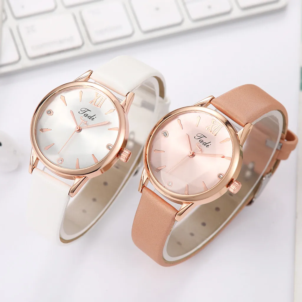 

WomenS Vintage Printed Watch Stainless Steel Large Dial Leather Belt Retro Watches Vogue Wristwatch Girls Gift Reloj Mujer