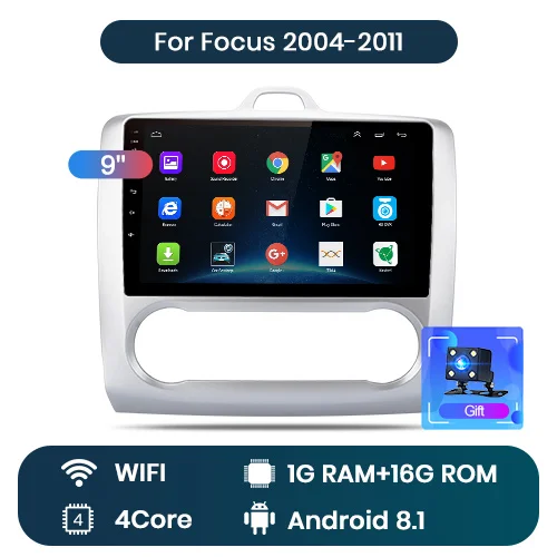 WIFI (1GB 16GB) V Junsun V1 2G+ 32G Android 9,0 DSP автомобильный Радио Мультимедиа Видео плеер навигация gps для ford focus 2 3 Mk2/Mk3 хэтчбек 2 din DVD - Цвет: WIFI (1GB 16GB) V