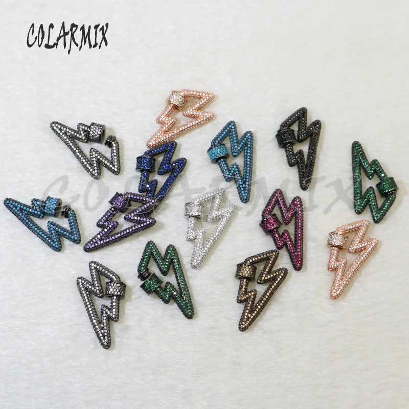 5 шт. радужная кристальная застежка для подвесок ожерелья винтовой крючок
