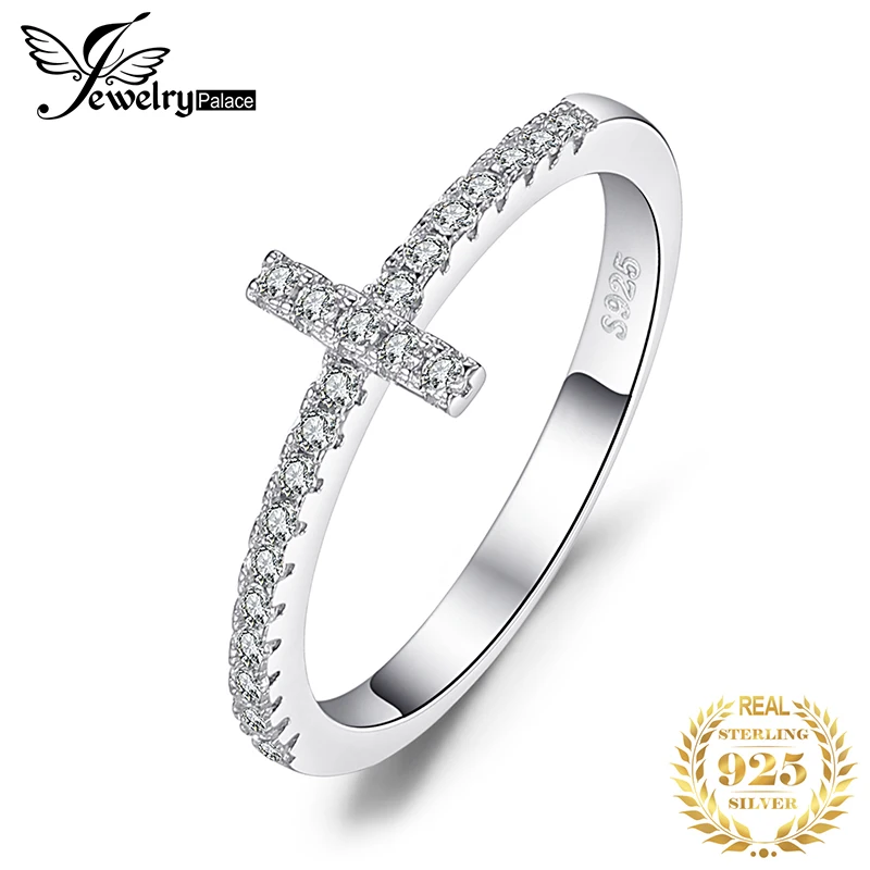 JewelryPalace Cross поперечный Юбилей кубического циркония кольца 925 пробы Серебряные для