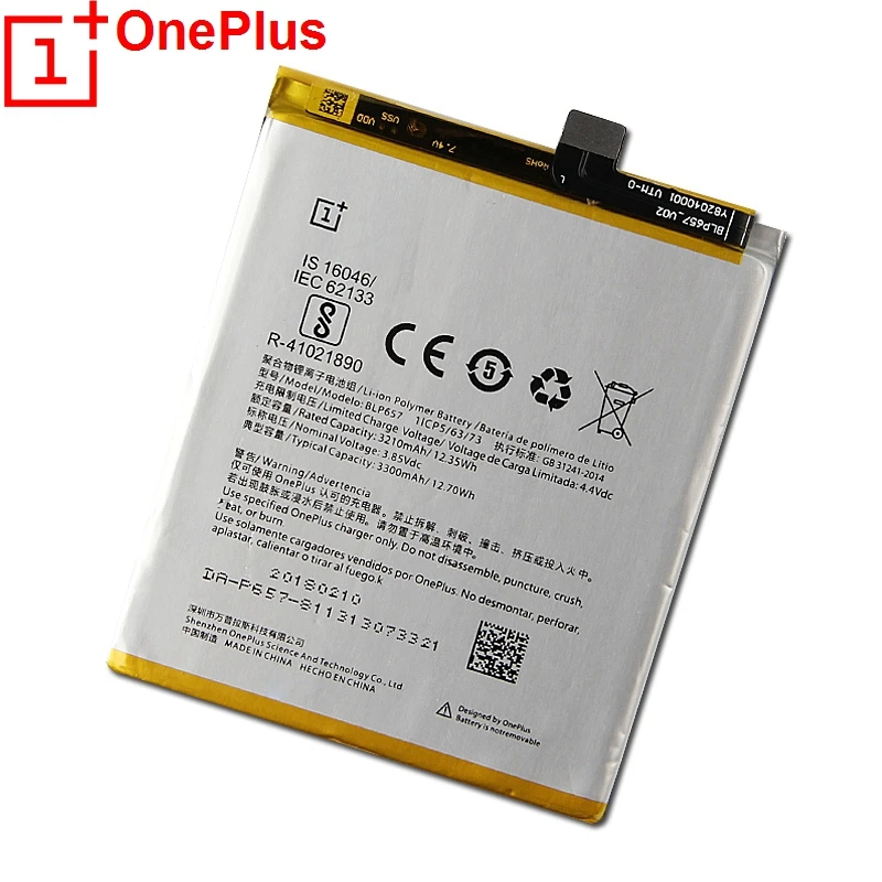 OnePlus Сменный аккумулятор для телефона BLP657 для 1+ 6 OnePlus 6 настоящая батарея для телефона с бесплатными инструментами 3300 мАч