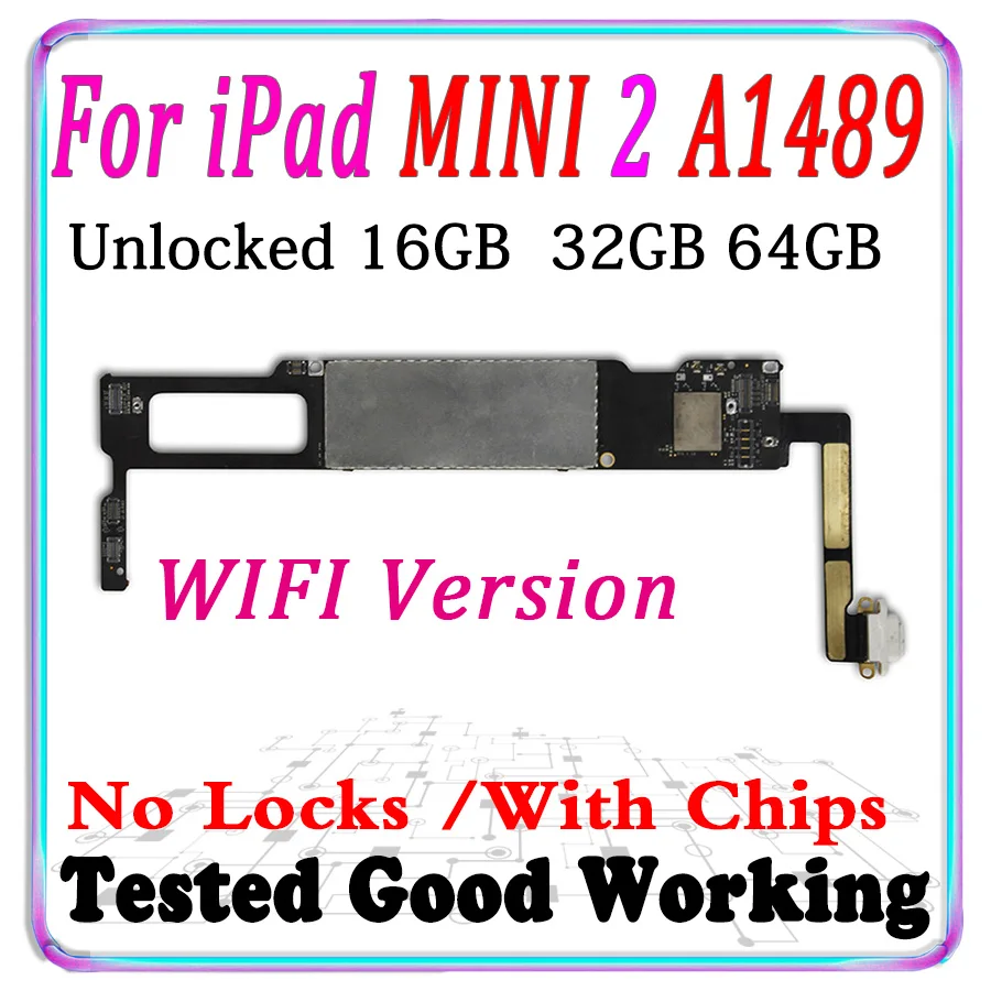 A1489 Wifi оригинальная материнская плата для ipad MINI 2 разблокирована логическая с