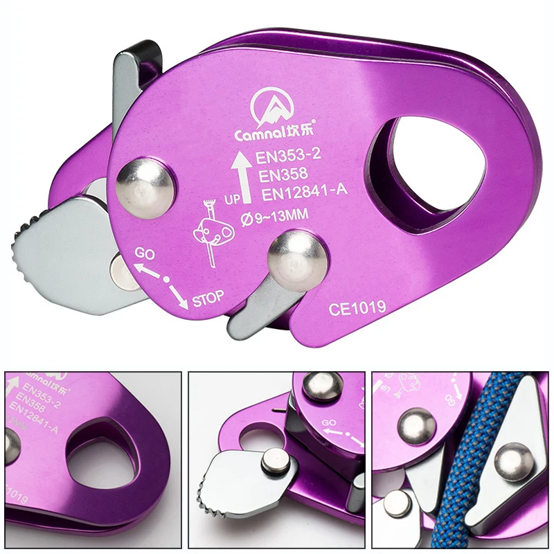 

Aluminum Safety Rock Climbing Tree Rope Grab Lanyard Protect Equipment