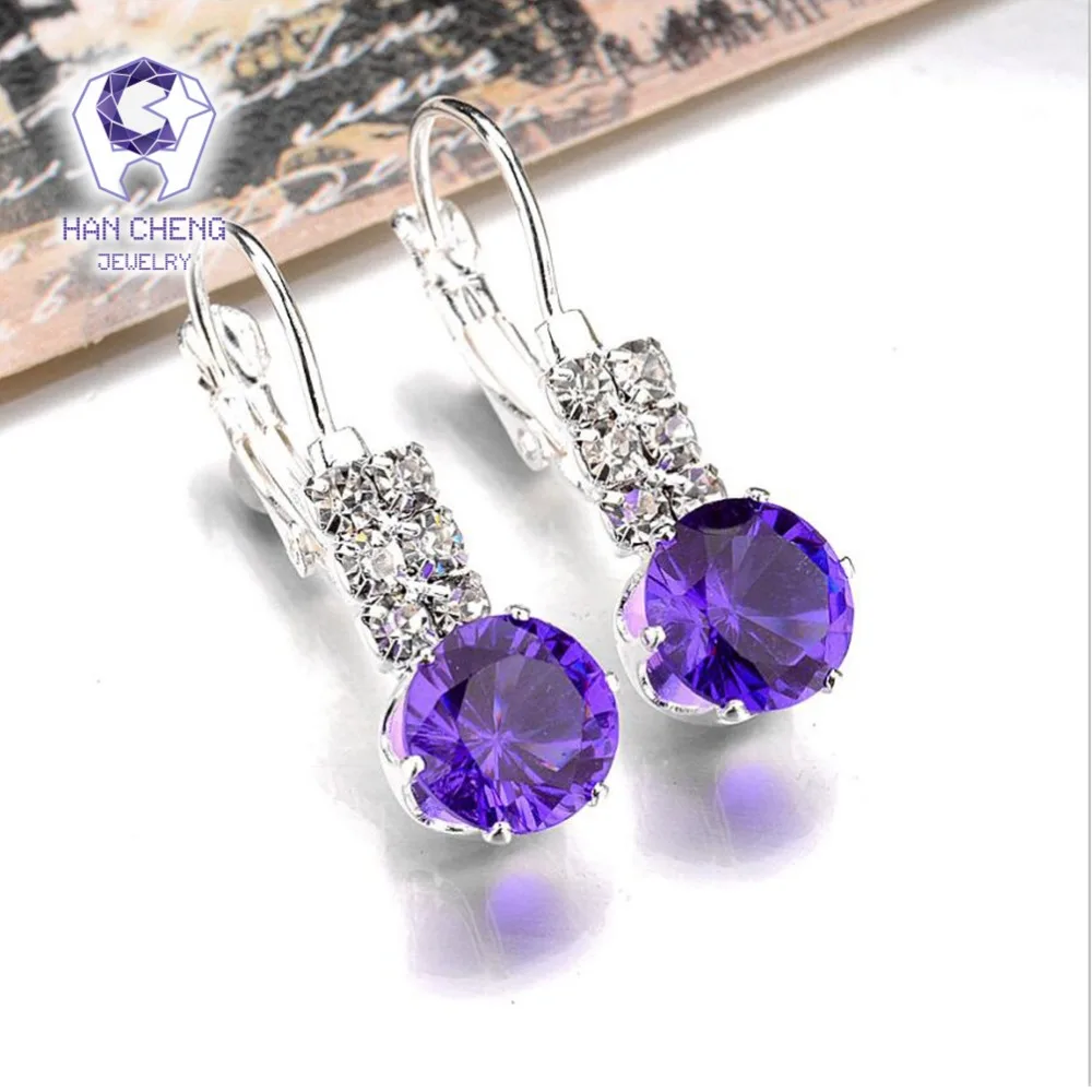 Серьги гвоздики женские круглые с кристаллами|crystal stud earrings|fashion earringsstud earrings |