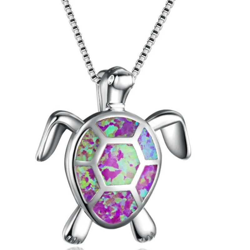 

Lovely Sea Turtle Pendant Necklace for Women Small Opal Turtle Charm Pendant Choker Necklace Summer Jewelry Gifts for Girls