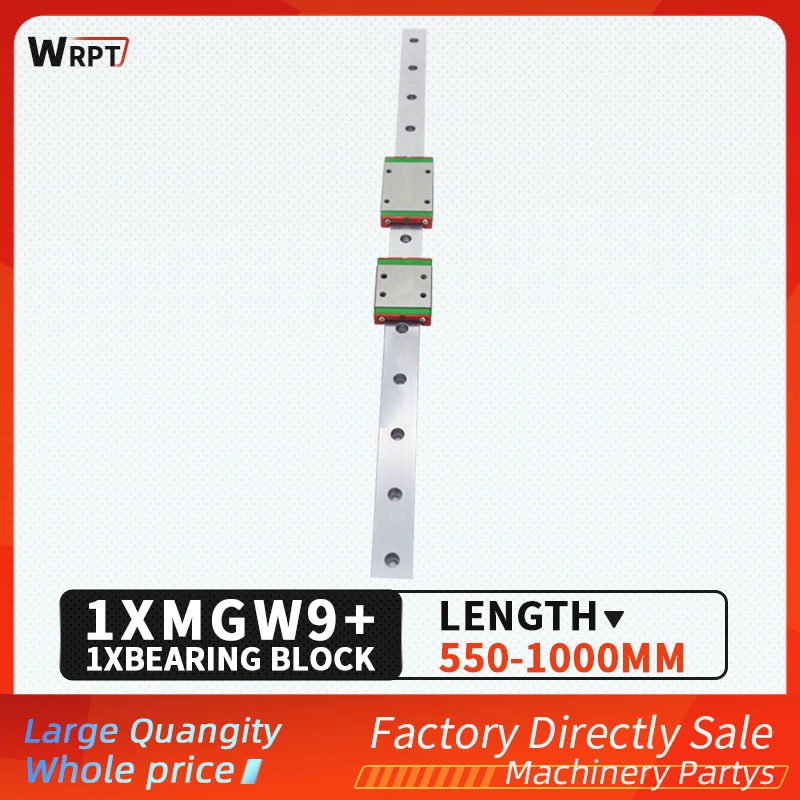 Миниатюрный линейный направляющий рельсовый слайд MGW9 L550 600 650 700 750 800 850 900 950 мм