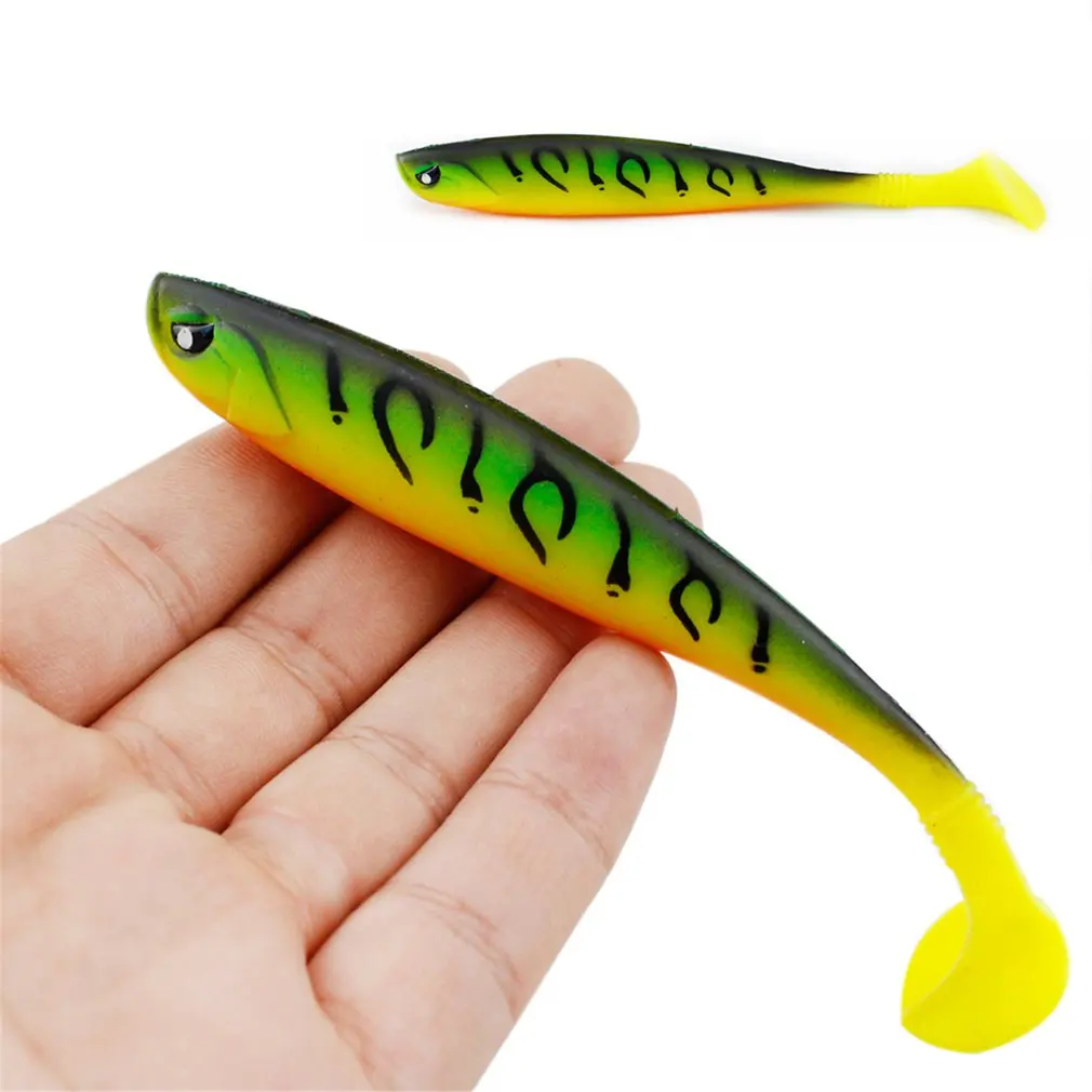 

1Pcs Bait T-Tail Soft Bait Fish-Shaped Fake Bait PVC Anti-Bite Seductive Comes With Hook Groove Fishing Gear