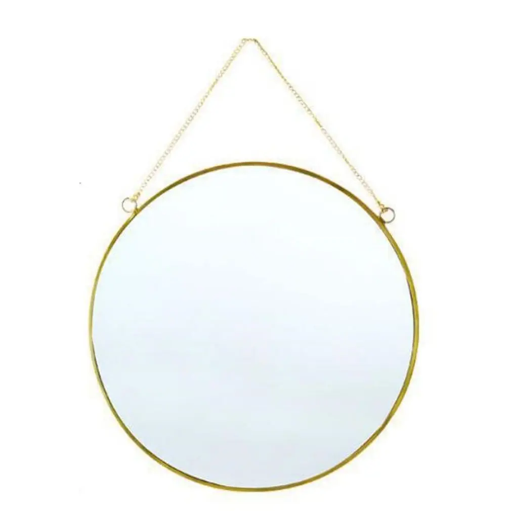 

Nordic Minimalist Home Decoration Geometric Shape Gold Brass Round Mirror Makeup Mirror For Home Decoration