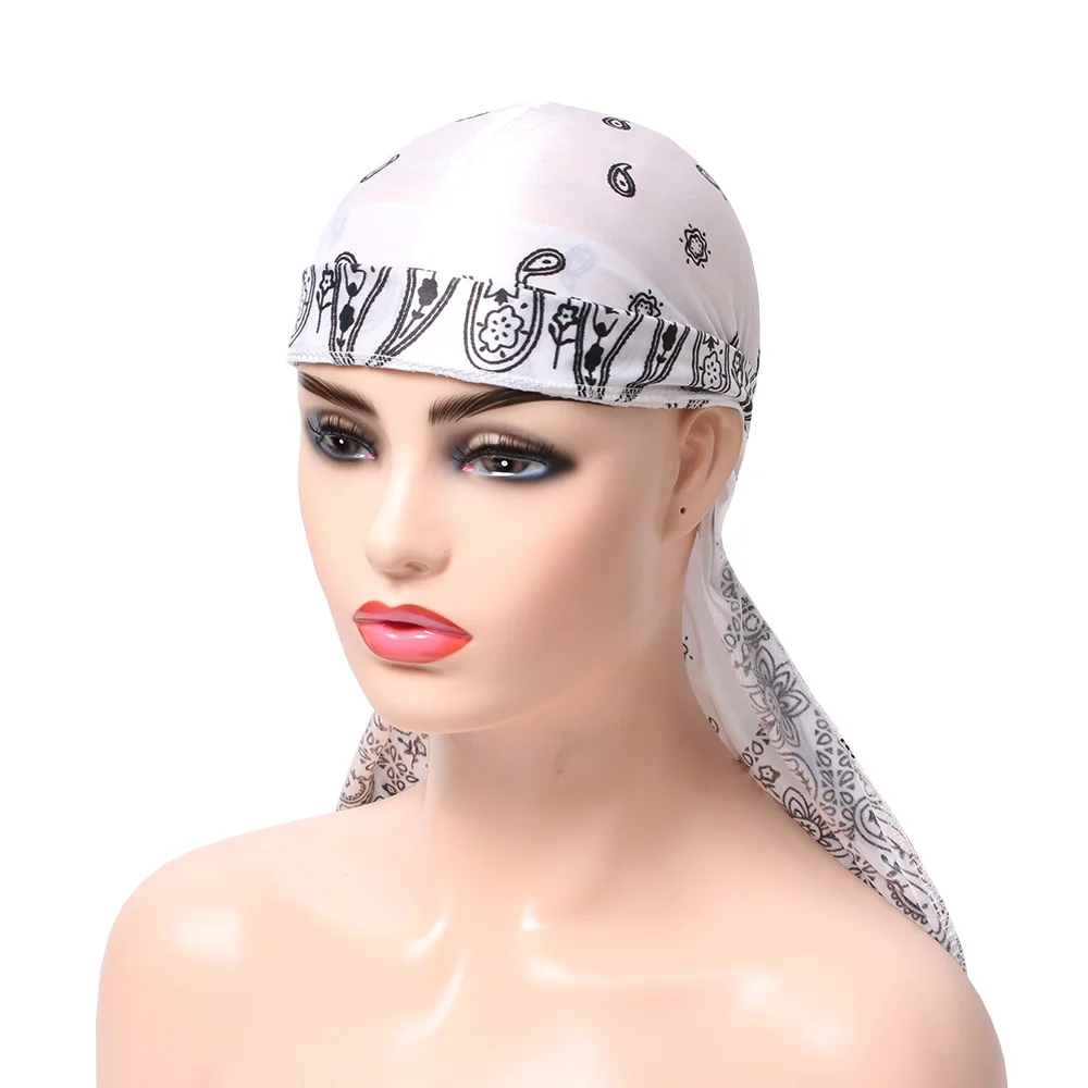Повязка на голову Мужская с принтом Durag яркая мягкая регулируемая для уличных
