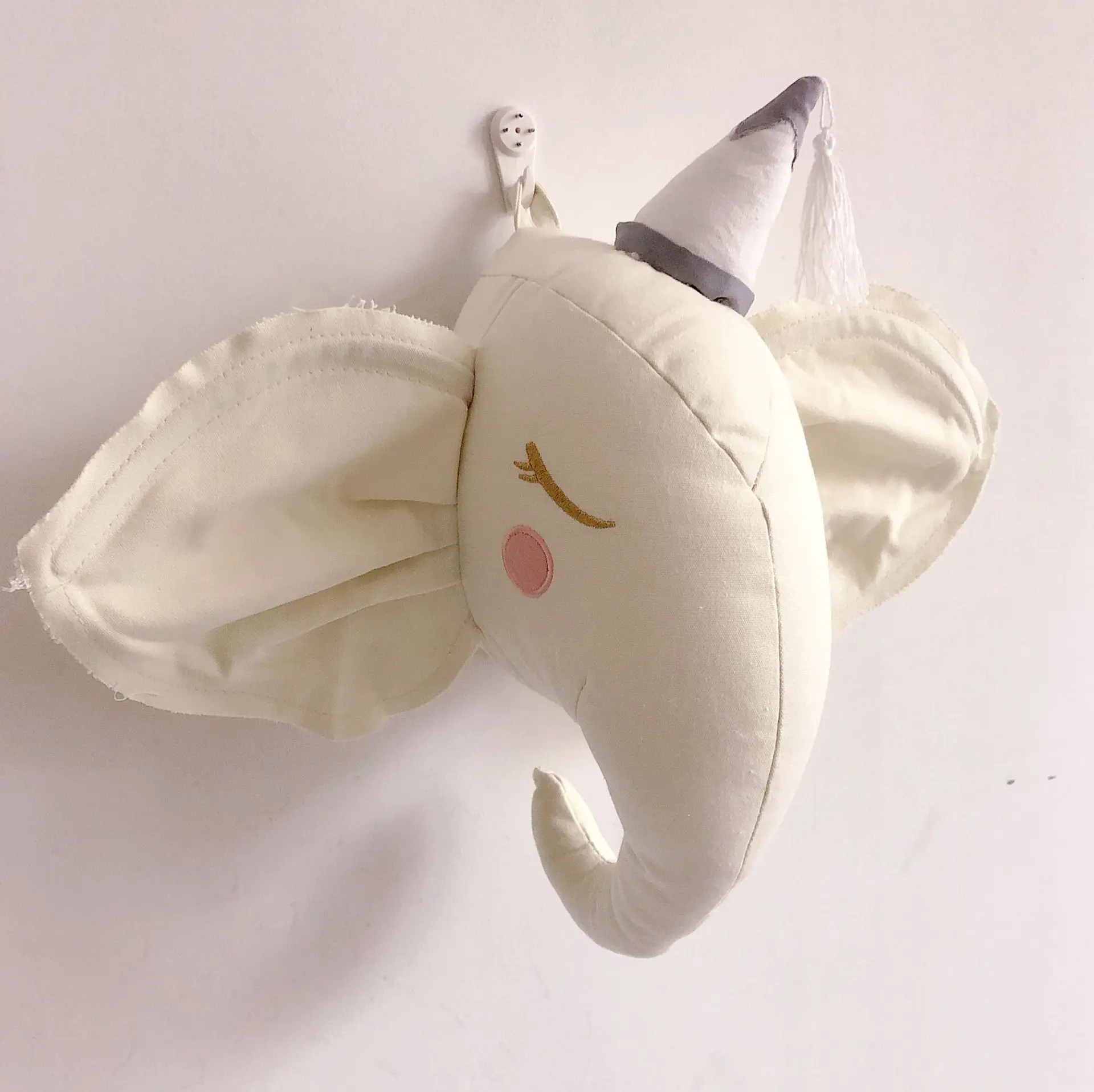 Украшение для детской комнаты, 3D голова животных, слон, единорог, Настенный декор для детской комнаты, украшение для детской комнаты, мягкая установка