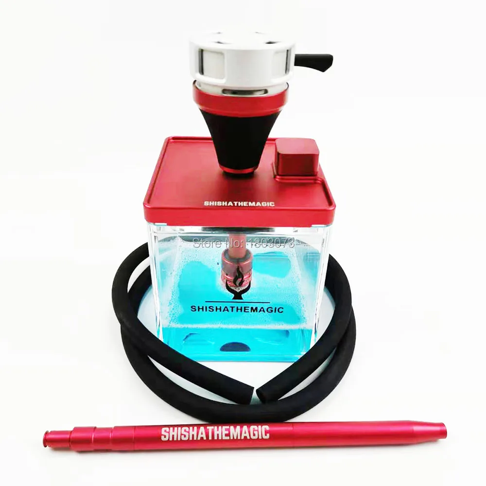 red with holder Супер качество кальян квадратный кальян на продажу кальян коробка с сумкой цвета дома Люкс домашняя посуда - Цвет: red with holder
