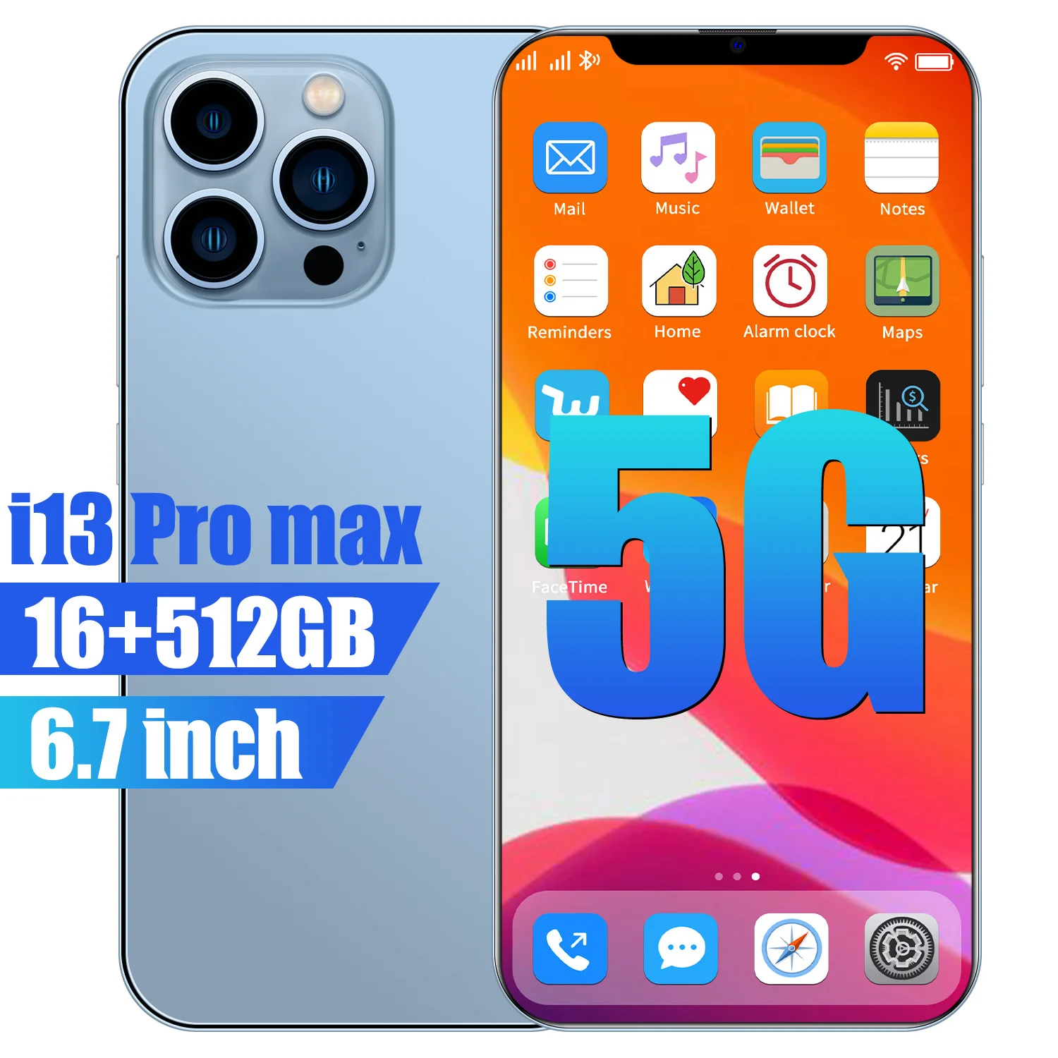 

Смартфон глобальная версия I13 Pro Max, 16 ГБ + 512 Гб, разблокированные мобильные телефоны с камерой 32 + 64 мп, Android 11, смартфон 6000 мАч, новинка