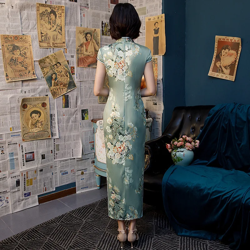 SHENG COCO красивое китайское платье Qipao современное вечернее женское длинное