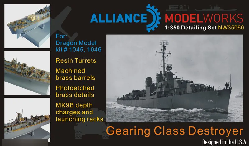 

1/350 WWII US Navy Gearing Class Destroyer Detail Set Modeling Upgrade Kits (No boat) NW35060 Model Accessory