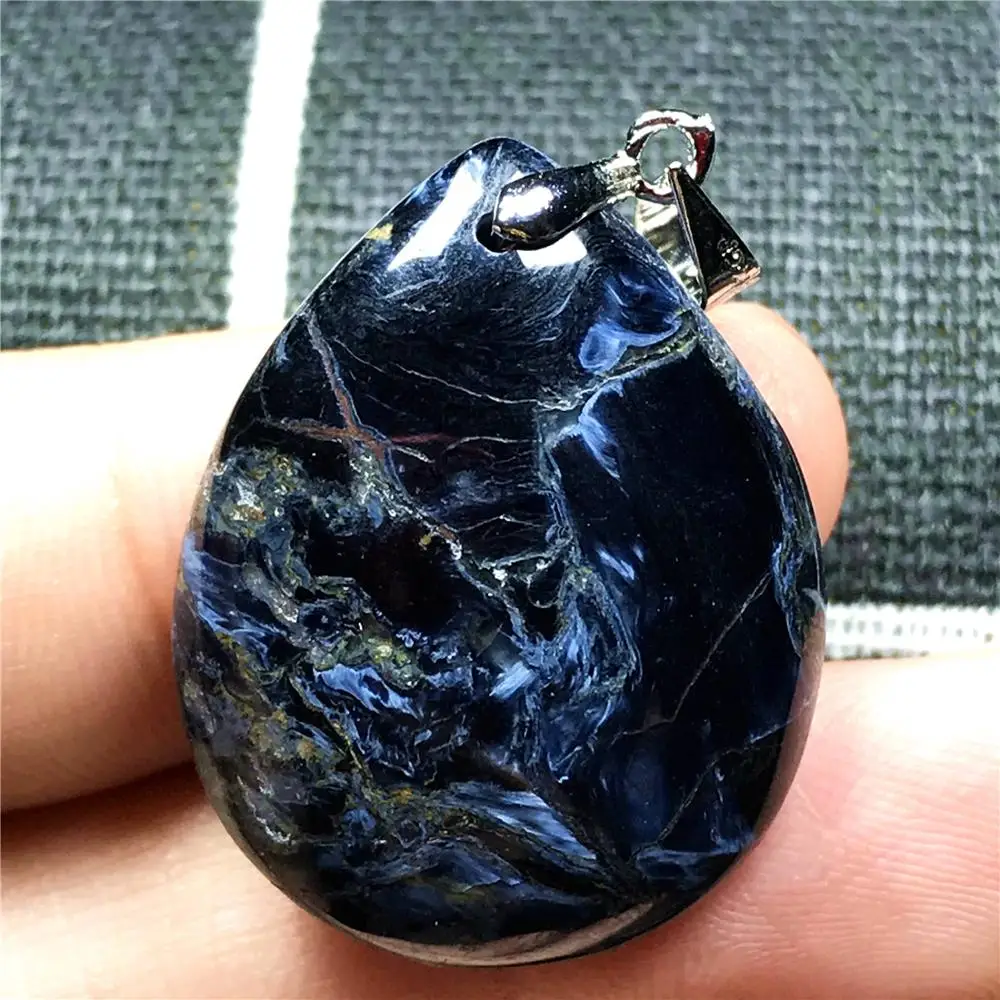 Ожерелье из натурального голубого питерсита Подвеска для женщин и мужчин