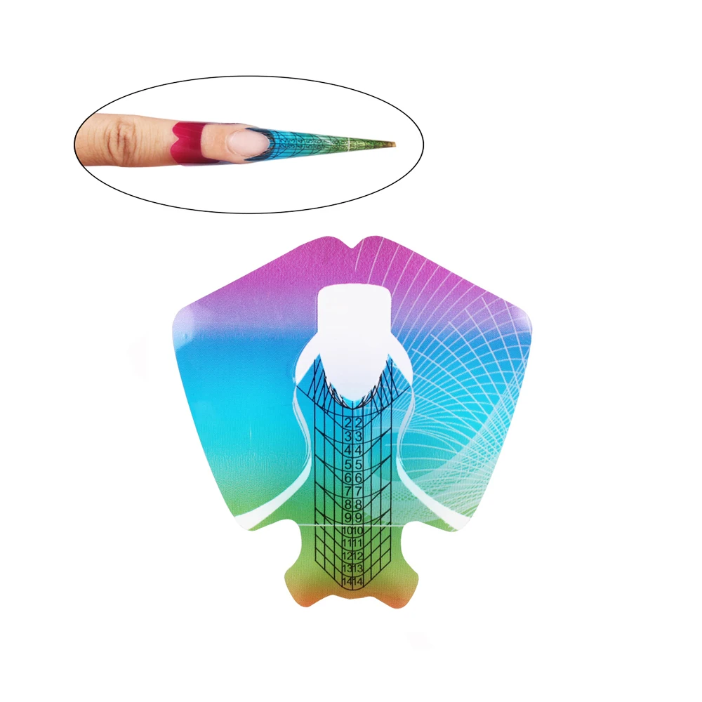 Прозрачная Переливающаяся наклейка для ногтей 100/500 шт./компл. руководство по