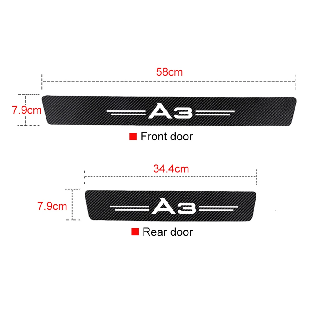 4 шт. защитные наклейки на порог двери автомобиля из ПУ кожи | Автомобили и