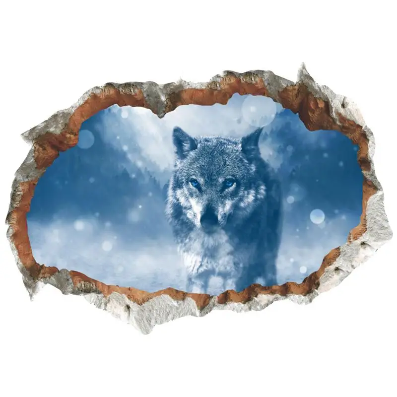 3D Наклейка на стену разбитые обои Съемная переводка художественный стикер