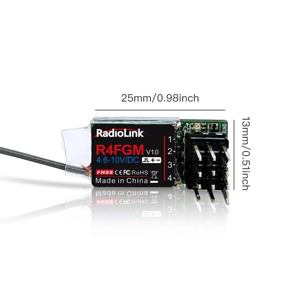 2019 Новый Radiolink R4FGM 4CH приемник интегрированный гироскоп для RC MINI Z автомобилей и
