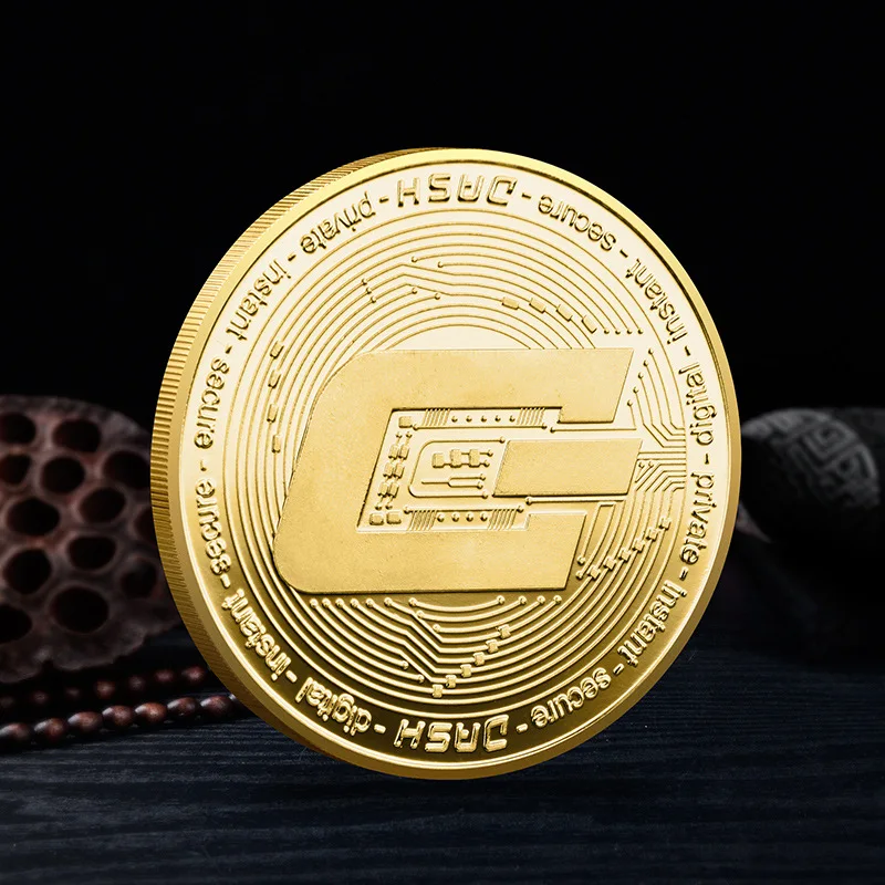 

DASH Coin Crypto Coin Cryptocurrency Collectible Gift Coin Art Collection Physical Gold Plate 1PCS Commemorative Coin