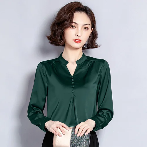 Blusas Mujer De Moda 2021 с длинным рукавом Женские рубашки размера плюс v образный ворот