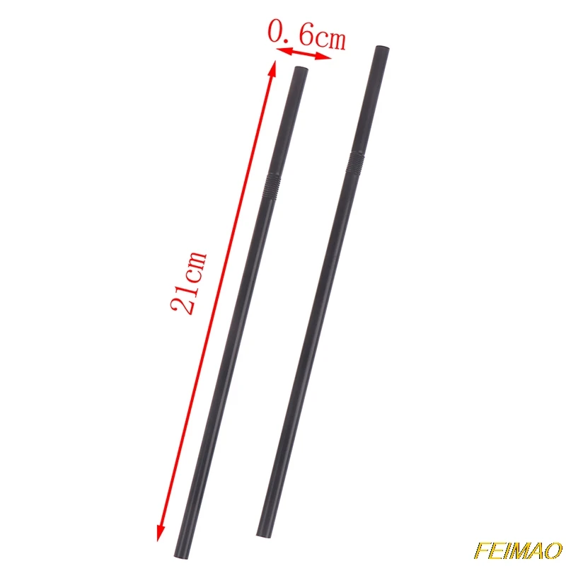 

100Pcs Drinking Straws 21cm Black White Long Flexible Wedding Party Supplies Plastic Drinking Straws Kitchen Accessories
